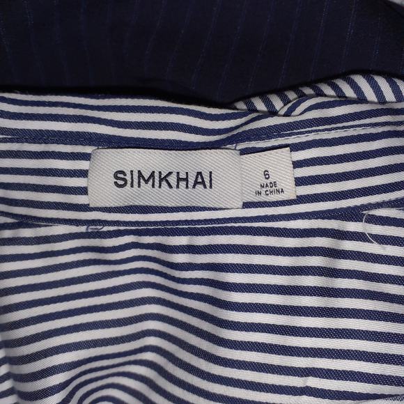 Simkhai 'Graham Shirting' Black Combo Mini Dress Size 6 - Picture 4 of 5